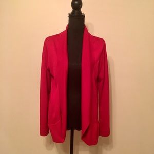 NWOT . Red shawl neck open cardigan